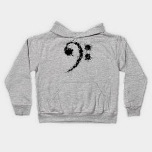 Bass Clef Black - Cool Funny Music Lovers Gift Kids Hoodie